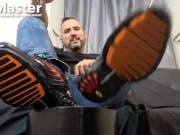 Guy with huge feet and uncut cock plays with wet and messy food and cums PREVIEW
