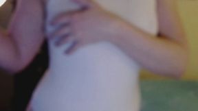 White wet bodysuit tease