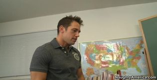 Anita Blue fucking in the desk with her big tits