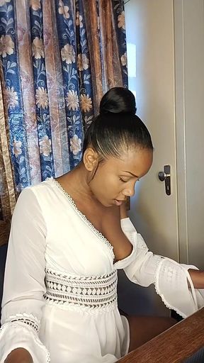 My first time with an erotic video - Latina amateur ebony gets off with her tongue