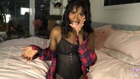 How Much Cum Can Fit in My Own Mouth?? Big Dick Beauty Finds Out After Dildo Fucking Her Ass