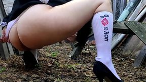 Stepmom Pisses Outdoors And Enjoys Fucking In Her Mouth, after which She Powerfully Orgasms From G-Spot Stimulation