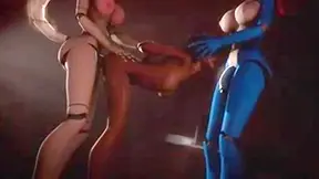 Girl gets fucked by animatronic furries