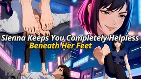Sienna Keeps Her Helpless Submissive Beneath Her Feet During An Intense Trampling Session