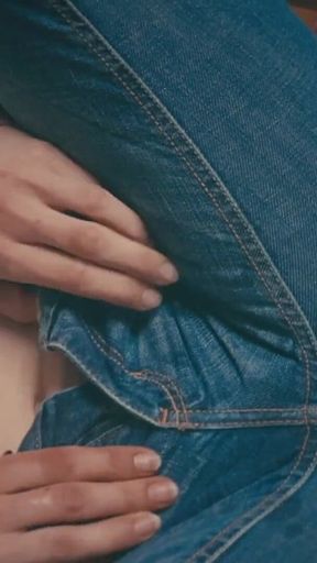 Messy Squirting on Hollister Jeans. Wet Crotch