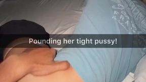 Railing my Stepsister during Netflix with our Parents in the next Room - Shared Bed