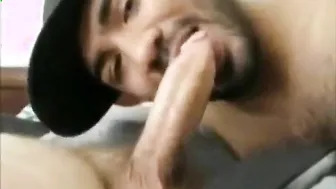Twink with perfect lips gives brilliant interracial blowjob and swallows