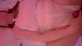 Fucking my Satin Panties till Cum | Pigtailed Big Tits Curvy Redhead Pantyjob | Ginger Ale