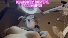 hygienist Luna cleans your teeth and sees you eyeing her gloves hard and I can’t but help and ask you if you have a glove fetish and you nod, so I tell you I too have one as well and offer to give you a hand job, you end up cumming all over my boobs