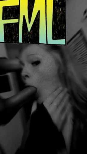 Mom's white girl gives a deepthroat blowjob