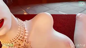 Lady Dimitrescus Busty Touch: Nipple Play Blowjob POV Delight