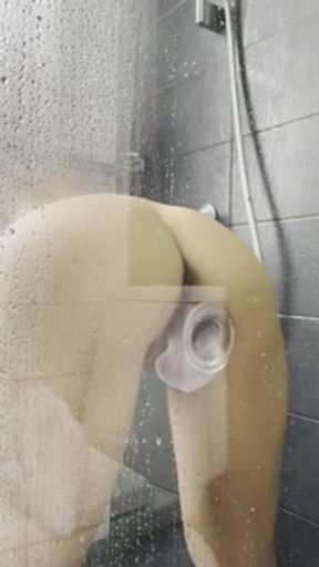 fucking myself in the bathroom while my neighbor is listening outside the door