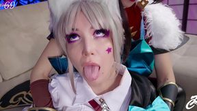 anal sluts of genshin impact - lynette and beidou ride cocks with their asses