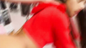 ”Little Lupe remove the pants of a guy shown big cocks. She blowjob it & swallo”