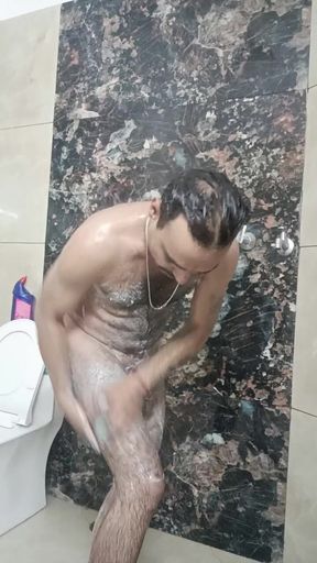 Desi Man Taking a Shower