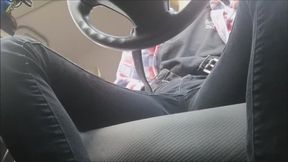 Playing with tits and pussy in the car