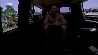 Mature straight hunk picked up and barebacked by hairy bear in camper