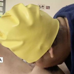 Yellow Latex Swim Cap