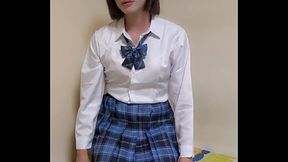 【伪娘】穿着制服手冲，美腿裸足