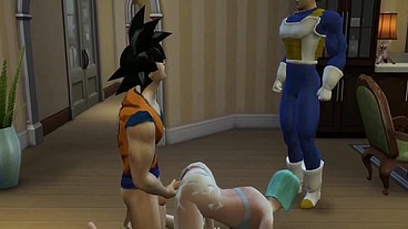 Vegeta has a nightmare Goku Fucks His Wife Bulma In front of him, he hits her hard in the ass Netorare Hentai2