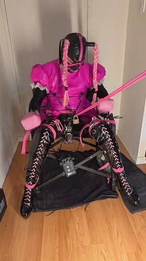 Stunning moment from "Sissy Maid Escapes Chair Self Bondage Early"