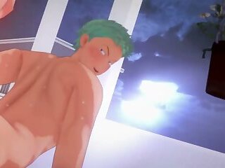One Piece Yaoi - Zoro fucked all in four