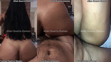 Índia dos cabelos longos e pretos goza gostoso na rola do lutador de MMA Allan Guerra Gomes