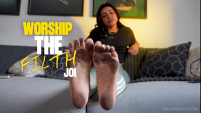 Dirty Feet Slave JOI - Mistress Enola - POV Foot worship, foot domination JOI with countdown