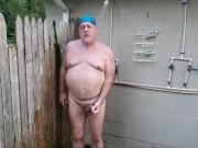 Bear gets pissed on by BBC outdoors in PUBLIC!