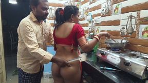 Newly married indian desi wife fucking-hard by her husband in kitchen room