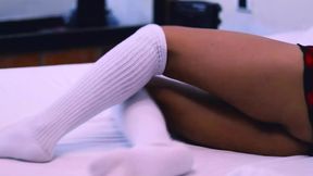The neighbor seduces the air conditioning technician and takes him to her house for a rooftop vaginal sex session.