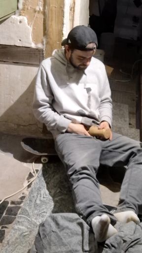 Masturbate on My Private Place in Socks,cap and Hood