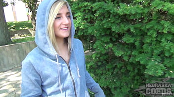 Risky public masturbation - hot student in action