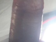 Sexy guy masturbating  in a open camping tent - cock close-up