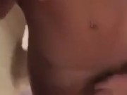 Ts Shemale masturbates in the bath finishing with cum