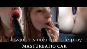 Car Story Role Play+ Blowjob+ Creamy masturbation