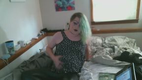 Bloated and gassy in tight leather leggings