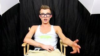 Tanner Sharp is interviewed by Hung Twink and performs a solo dildo