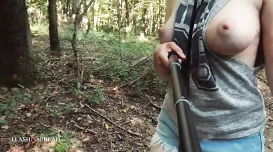 Romanian Whore Undressing and Walking Half Naked in the Forest (8 mins)