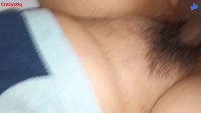 Hot neighbor wanks my huge cock while licking her big pussy