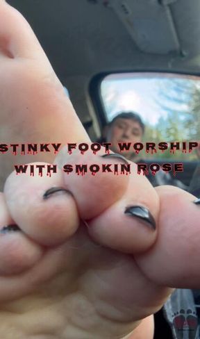 Stinky Foot Worship With Smokin Rose