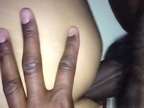 Slow interracial butt fucking up close