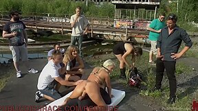 Blonde Slut Fucked Publicly To Lowest Bidder - Mona Wales And Juliette March