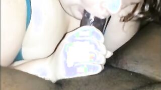 BBW Collared Pet enjoying Her Master’s Rough Ebony Dick