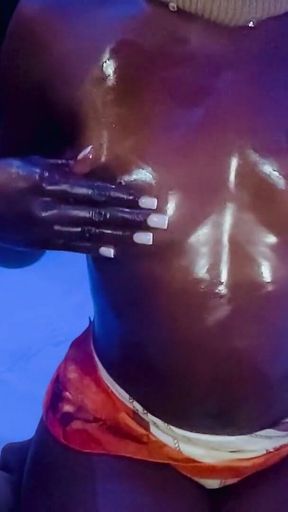Hot Slim Thick African Ebony Goddess POV Oily Small Tits Massage Slow Motion