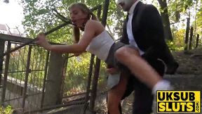 Submissive English babe gets hard fucking and anal creampie