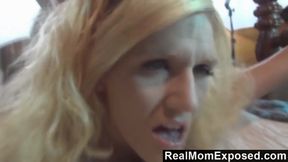 Blonde Stepmom Emy Banx gets her wet pussy toyed and slammed