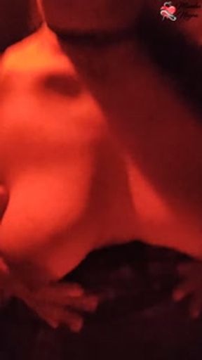 Rich sex in the red room of a club