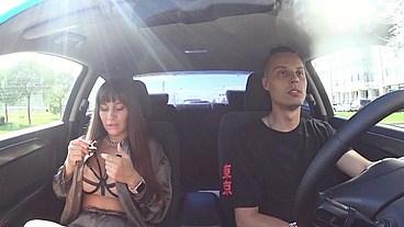 FAKE TAXI WITH A GIRL FROM EXCORT