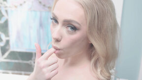 ”All natural blonde hot girl posed in hot lingerie & showing amazing body”